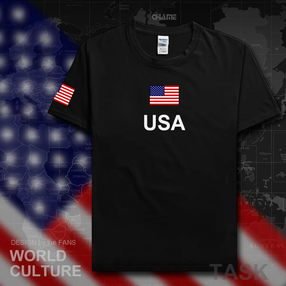 United States of America USA US t shirt man jerseys 2017 t-shirts 100% cotton nation team cotton meeting fans streetwear fitness