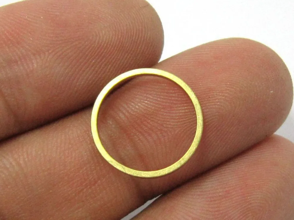 50pcs Round Circle Charms, Earring connector, 15x1mm, Round Brass Charm, Earring Accessories, Jewelry Making - R158