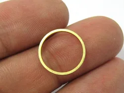 50pcs Round Circle Charms, Earring connector, 15x1mm, Round Brass Charm, Earring Accessories, Jewelry Making - R158