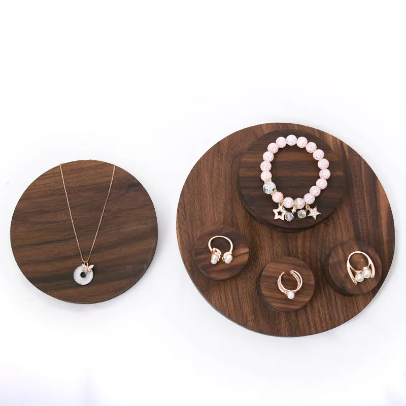 Black walnut Solid Wood Ring Bracelets Pendant Earrings display Holder Jewelry Display Blocks