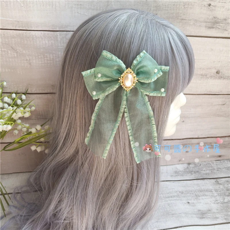 Japanese Soft Over Bowyd Hair Snow-trimmed Hair Clip Simple Lolita Girl Women Edge Clip Duck-mouth Edritedhead Head