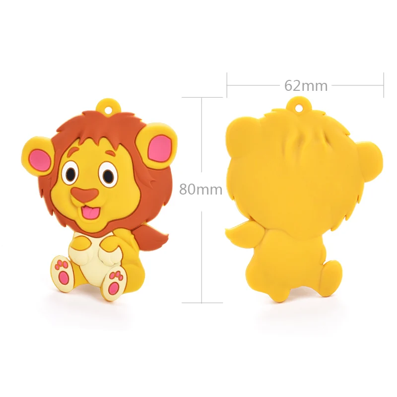 Silicone Cartoon Teether Lion 1pc Silicone Pendant Necklace Teething Toy for Baby BPA Free Silicone Baby Carrier Holder Toy