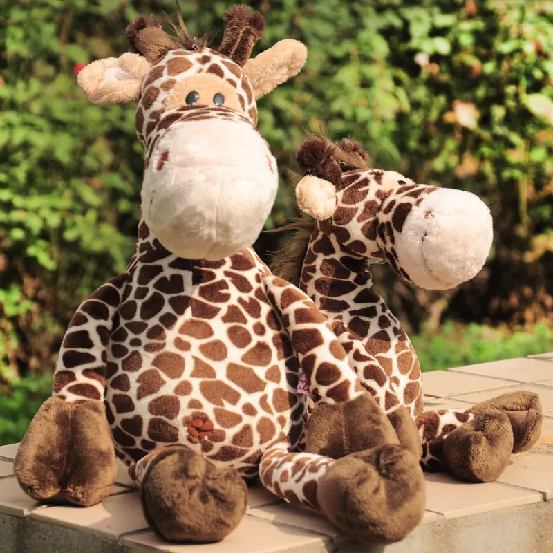 about 25cm and 35cm cartoon giraffes plush toy one lot /2 pcs. soft doll kid's toy Christmas gift w0779