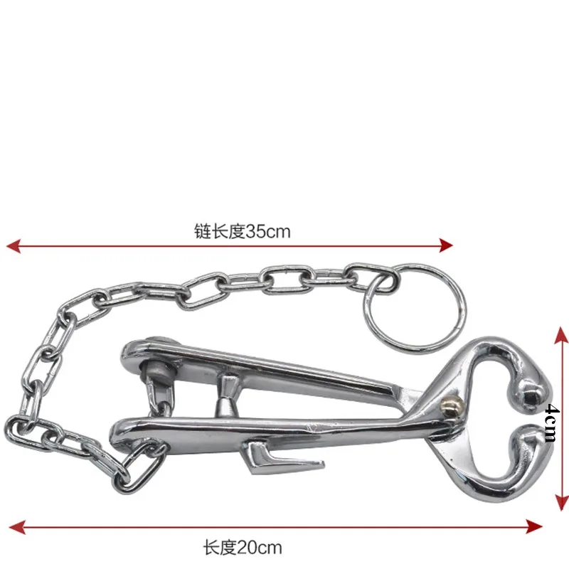 1pcs Cow Nose Clip Prick Cattle Punch Plier with Chain Pulling Tool Bull-holder