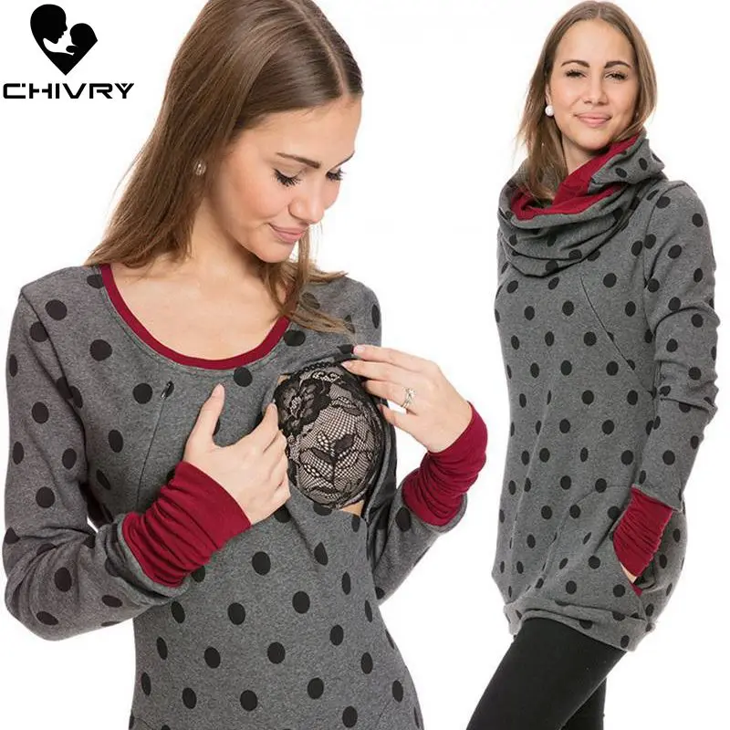 Chivry-Sudadera de maternidad para mujer, ropa de lactancia, sudaderas con capucha para embarazadas, Tops de lactancia, sudadera de embarazo