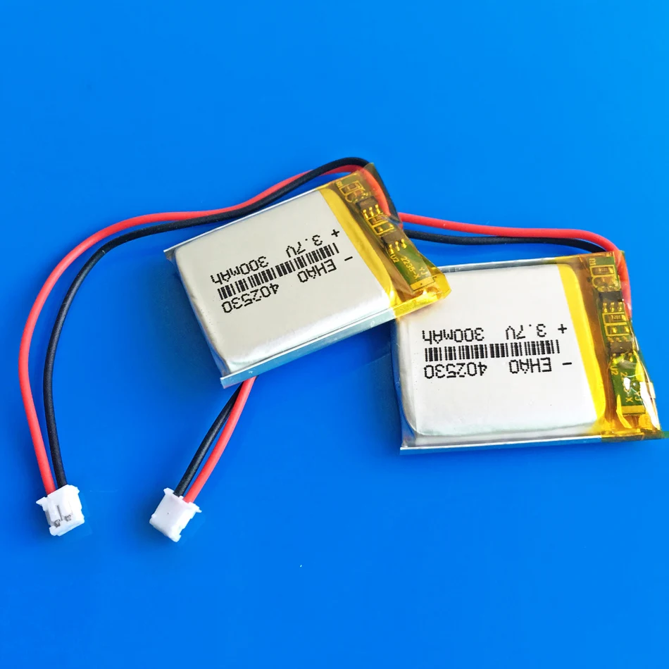 3.7V 300mAh Lithium Polymer Lipo Rechargeable Battery 402530 with JST 1.5mm 2Pin Plug For MP3 GPS Bluetooth Headset Smart watch