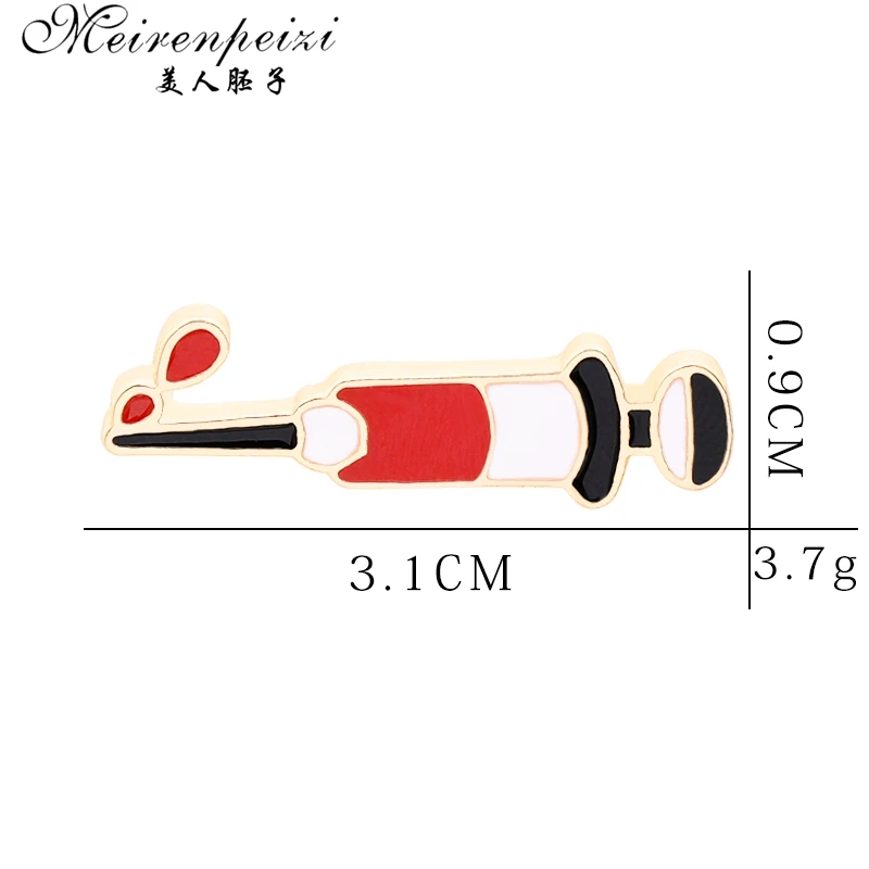 Meirenpeizi Test tube Syringe Aambulance Blood Pressure Intestines Pins Medical Jewelry Gift Doctor Nurse Medical School Jewelry