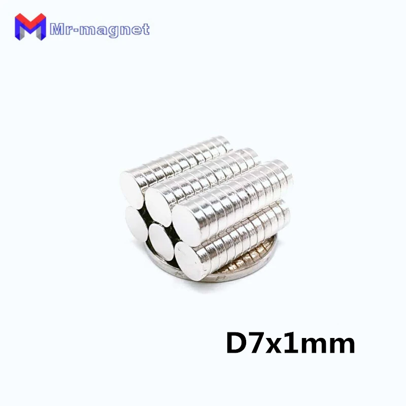 

200pcs Neodymium Disc Magnets D7x1 mm N50 Super Strong Powerful Rare Earth 7x1 magnet Small Round Magnet Dia 7*1 D7*1mm magnet