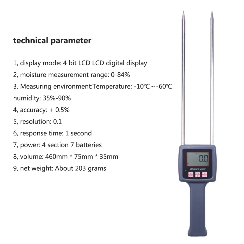 yieryi TK100H Portable Hay Moisture Meter for cereal straw bran Forage grass Leymus chinensis Emperor bamboo grass testing fibre