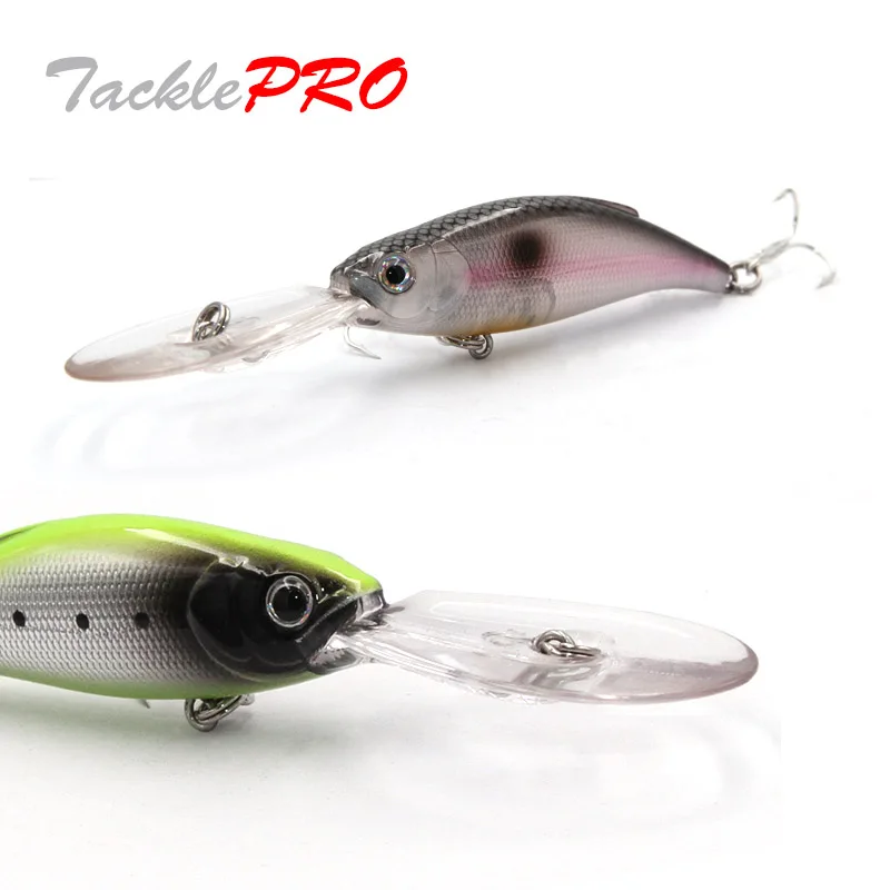 

TacklePRO C08 Hot 7.5cm fishing lures 12.4g 9colors deep minnow Fishing Tackle Bait Bass dive 3m quality wobblers crank