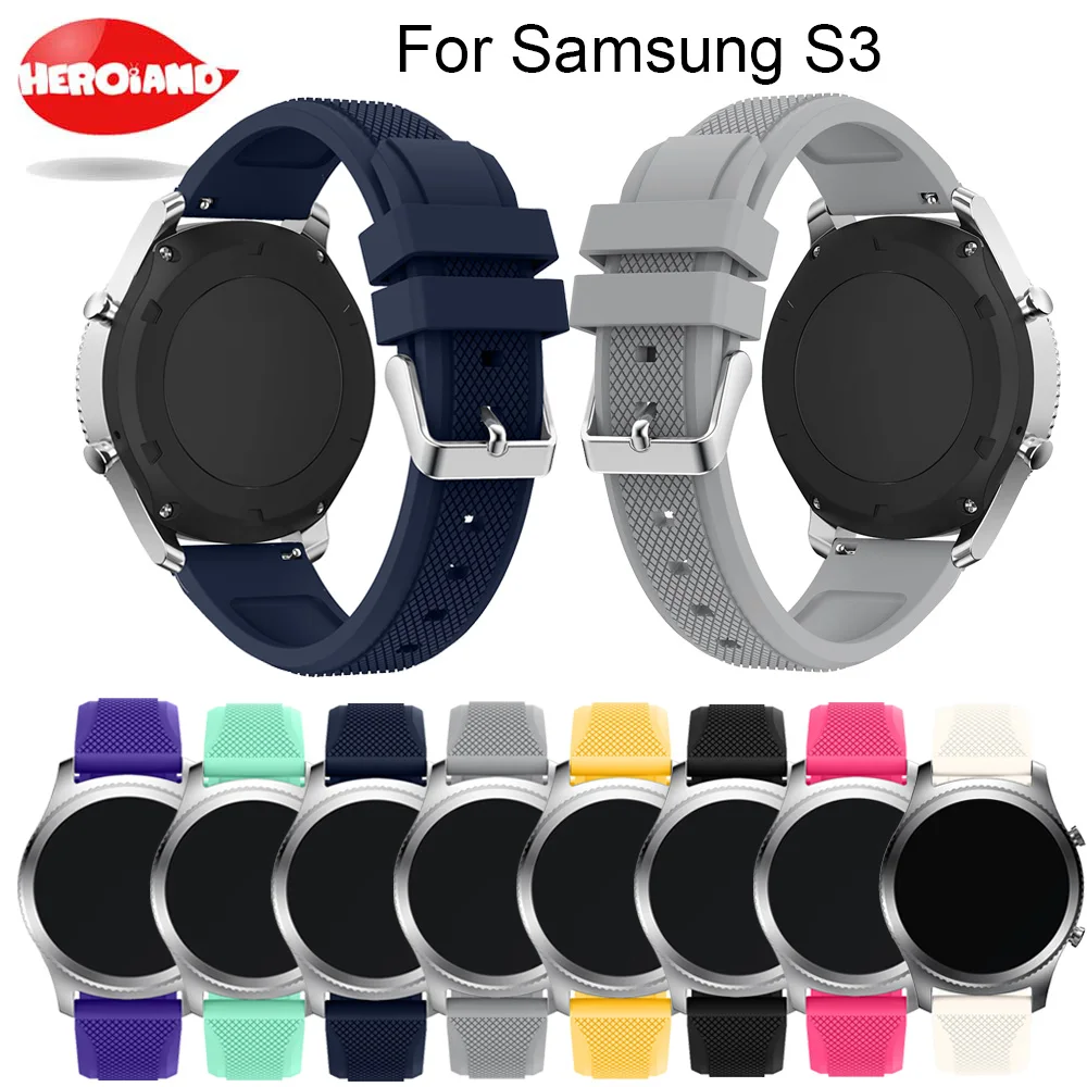 22mm Sports Silicone Watch Bands Strap for Samsung Galaxy Gear S3 Classic SM-R770 S3 Frontier SM-R760 SM-R765 Smart Watch