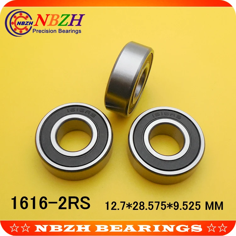 

NBZH Bearing10pcs Free Shipping High Quality Inch Bearings 1616 1616RS 1616-2RS 1/2"x1 1/8"x3/8" Inch 12.7*28.575*9.525 Mm