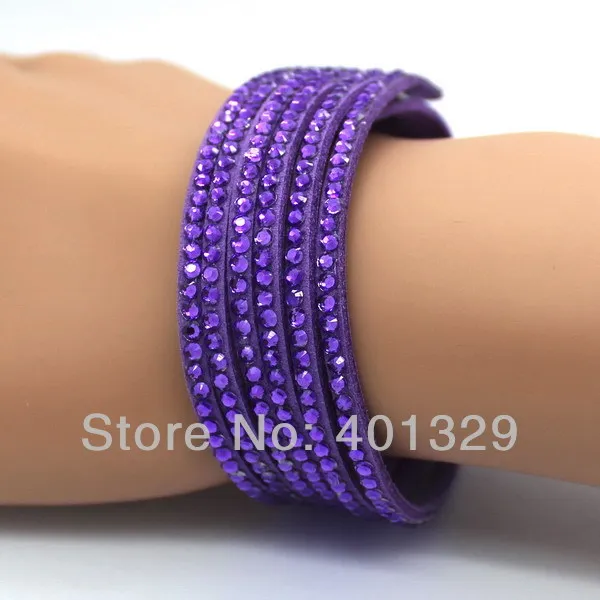 TYO Popular Purple Leather Bracelet Woman Good Fashion Jewelry Accessories Classic Bangles Birthday Gift Wholesale Dropshipping