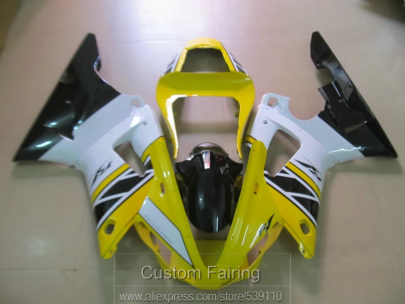 

Aftermarket body parts fairing kit for Yamaha YZFR1 00 01 yellow white black fairings set YZF R1 2000 2001 LK15