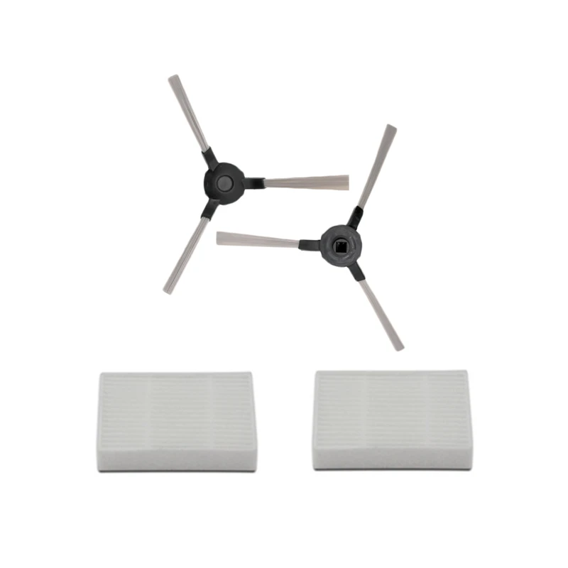 2 * Bộ Lọc Hepa 2 * Bàn Chải Cạnh Bên Cho Midea MR03 Robot Hút Bụi Phần Phụ Kiện Thay Thế