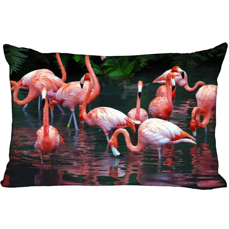 ShunQian Custom Flamingo Animal New Rectangle Pillowcase Wedding Decorative Soft No Fade Pillow Cover Customize Gift