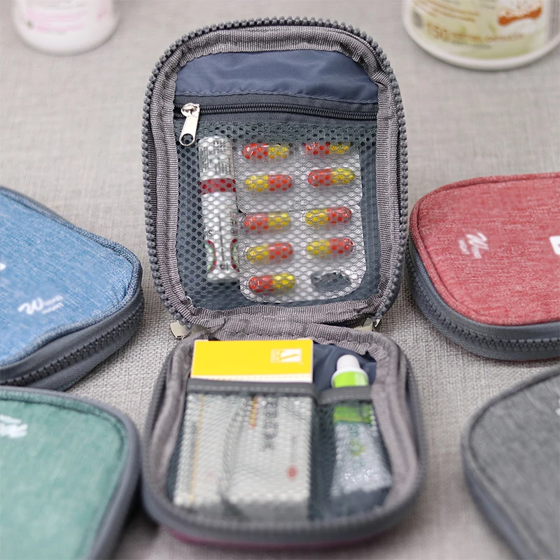 

Travel storage bag for medicines Outdoor car pill bag empty first aid bag Household organizer for tablets Portable survival kit