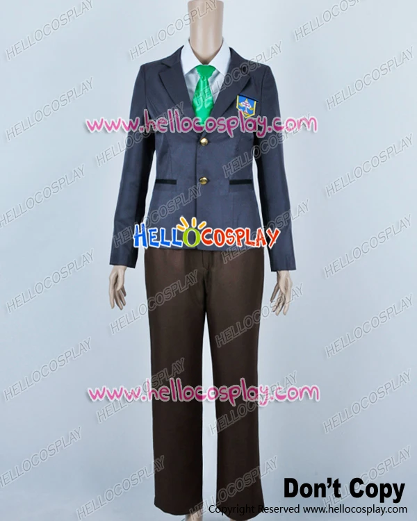 

Free Iwatobi Club Cosplay Haruka Nanase Makoto Tachibana Uniform Costume Green Tie H008