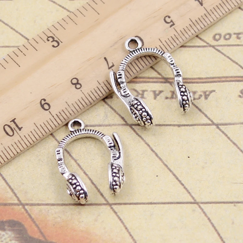 10 sztuk Charms słuchawki 25x18mm tybetański brąz srebrny kolor wisiorki antyczny tworzenia biżuterii DIY Handmade Craft
