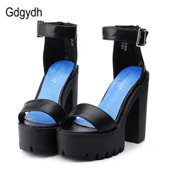 Gdgydh Sommer Knöchel riemen Sandalen Schuhe für Frauen High Heels Sandalen Plattform zurück Reiß verschluss Sandalen Mode Party Modell Show Pumps