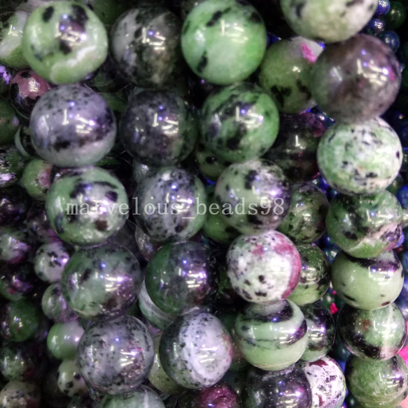 

Fashion Jewelry 12mm Epidote Zoisite With Natural Stone Beads Ball Loose Beads 15.5" G6877