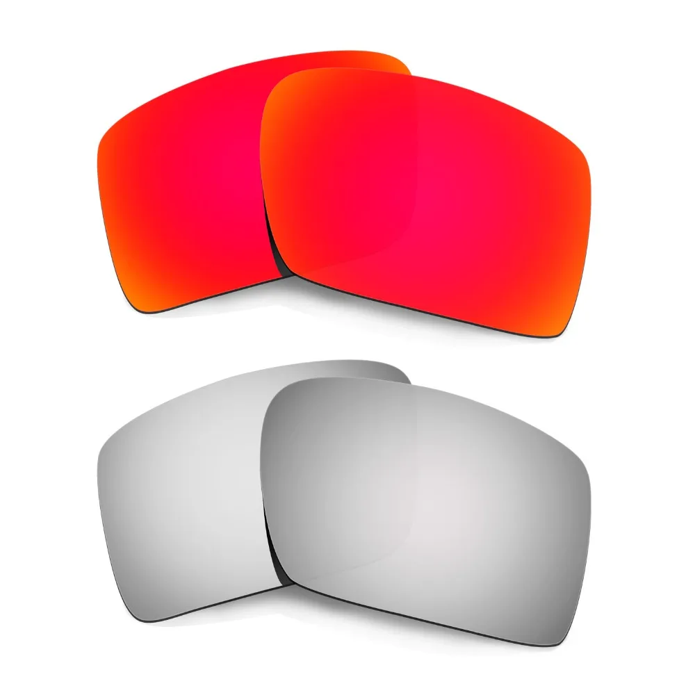 2 Pairs HKUCO For  Eyepatch 2 Polarized Replacement Lenses Increase Clarity Red & Silver