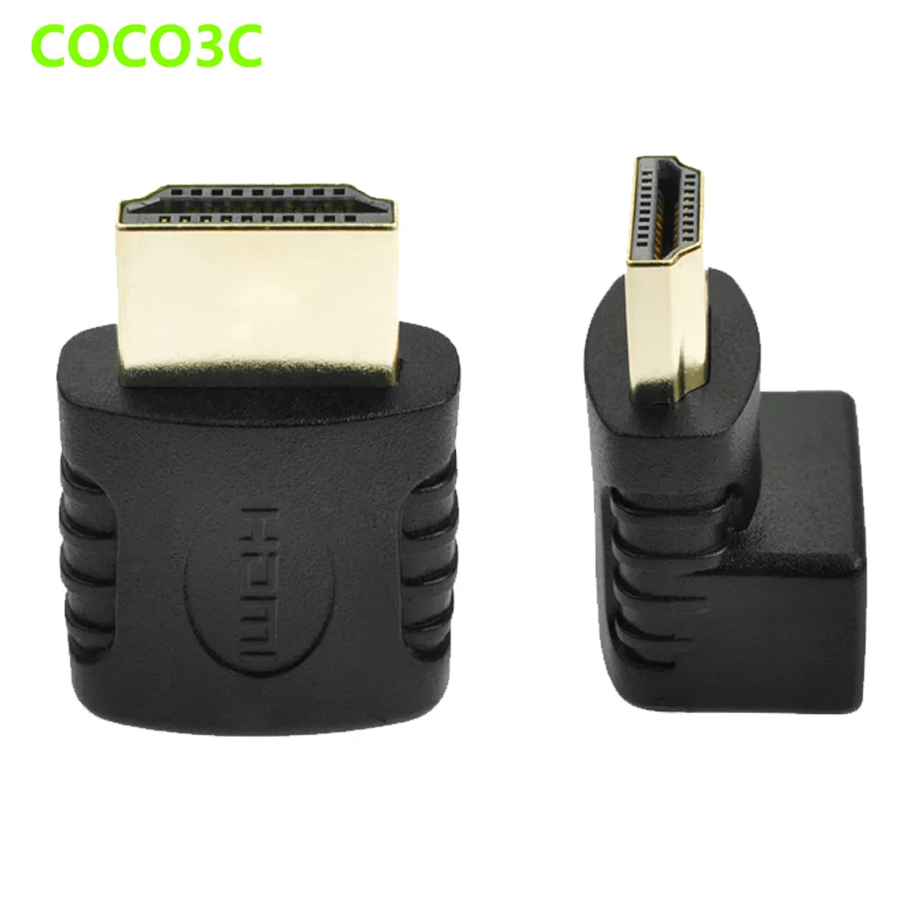 Right Angle Glod Plated HDMI Male connector to Female port Adapter for HDTV 1080P 90 degree L shape HDMI converter Card