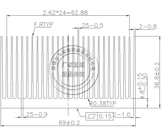 Imagem -02 - Dissipador de Calor de Alumínio Extrudado do Dissipador de Calor 69100 mm do Alumínio do Radiador de Peças 100*69*37 mm Dedicado Computador do Dissipador de Calor 300*69*36 mm