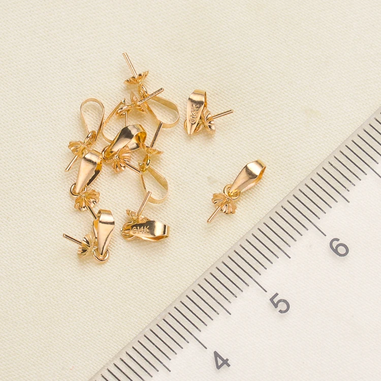 Classic G14K Gold Pearl Pendant Settings Suitable For 8-12mm Pearl Size 5Pcs/Lot