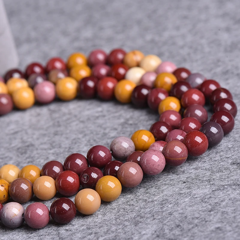 Natural Stone Mookaite Egg Yolk Loose Beads 4 6 8 10 12MM Fit Diy Bracelet Necklace For Creative jewelry production Wholesale