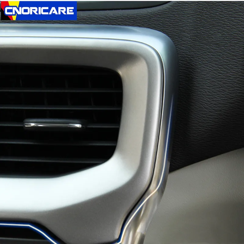 Car Center Console Air Conditioning Outlet Frame Decorative Sticker Trim Stainless Steel For Volvo V40 2012-17 Interior Styling