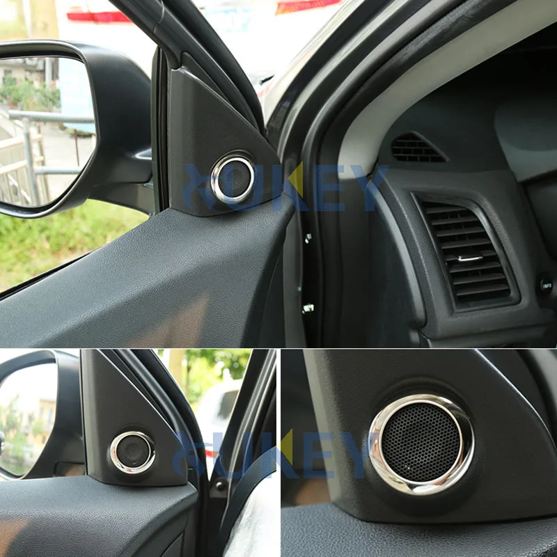 For Mitsubishi Outlander Sport Asx Rvr Chrome a Pillar Inner Stereo Speaker Cover Trim Ring Collar 2013 2014 2015 2016 2017