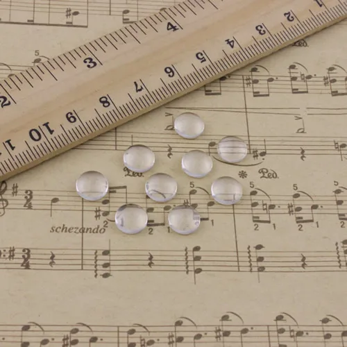 10mm Thickness:3mm Round Flat Back Clear Glass Cabochon Dome Cameo Jewelry Finding 30pcs/lot (K02893)