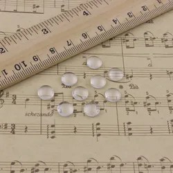 10mm Thickness:3mm Round Flat Back Clear Glass Cabochon Dome Cameo Jewelry Finding 30pcs/lot (K02893)
