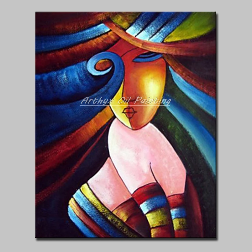 Артикс Ручная роспись Абстрактная фигурка картина маслом на холсте, современное настенное искусство, картина для гостиной, художественное украшение для дома, подарок