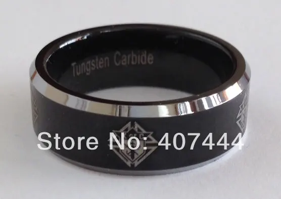 

Free Shipping USA Canada Russia Brazil New Hot Sales 8mm Beveled Knight of Columbus Men's Fashion Tungsten Carbide Wedding Ring