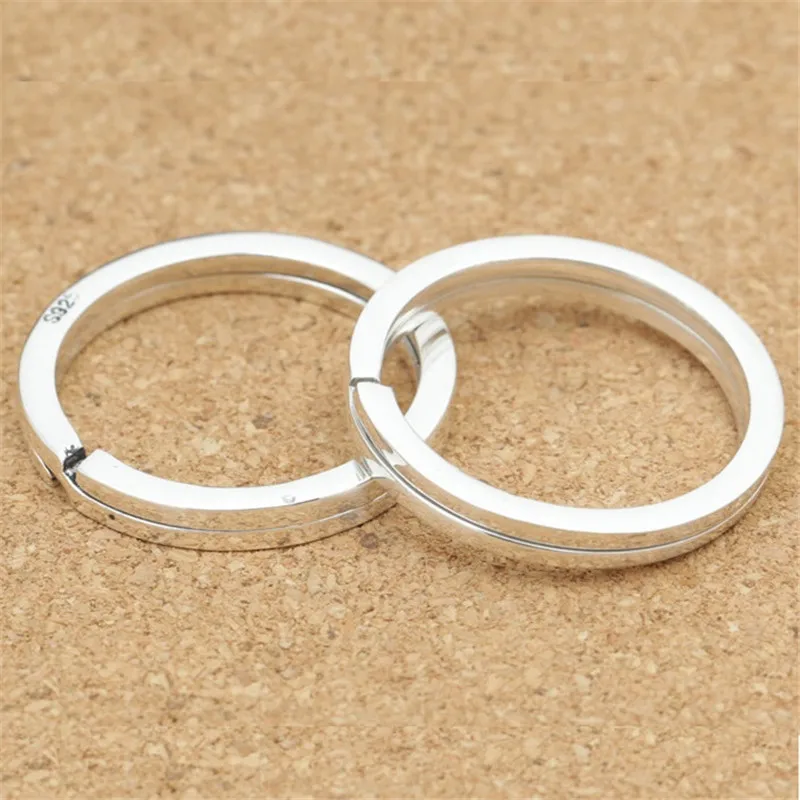 925 Sterling Silver Large Key Ring Split Ring for Key Chain Diameter 30mm