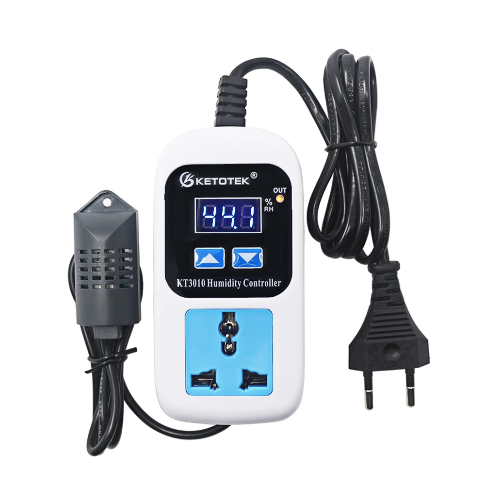 0 ~ 99% RH presa regolatore di umidità digitale per igrostato igrometro uscita controllo umidità 110V 220V 10a con sensore di umidità