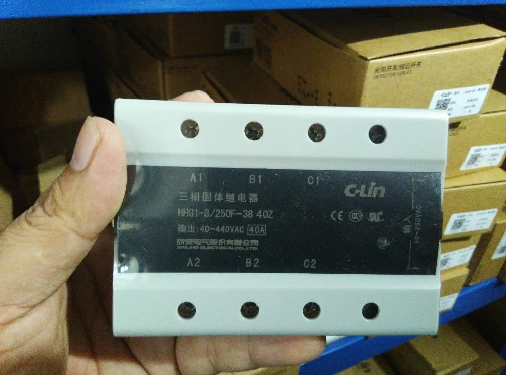 Brand new original authentic C-Lin HHG1-3/250F-38 three-phase AC control AC SSR-AA Solid State Solid State Relay 40A  40-440VAC