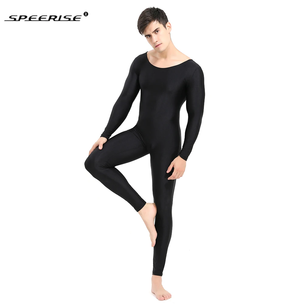 SPEERISE-Body de LICRA de una pieza para mujer, mono de manga larga para adulto, Ropa de baile para hombre