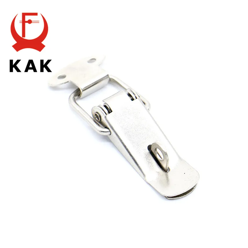 4PC KAK-J106 Cabinet Box Locks Spring Loaded Latch Catch Toggle 27*63 Iron Hasps For Sliding Door Window Furniture Hardware