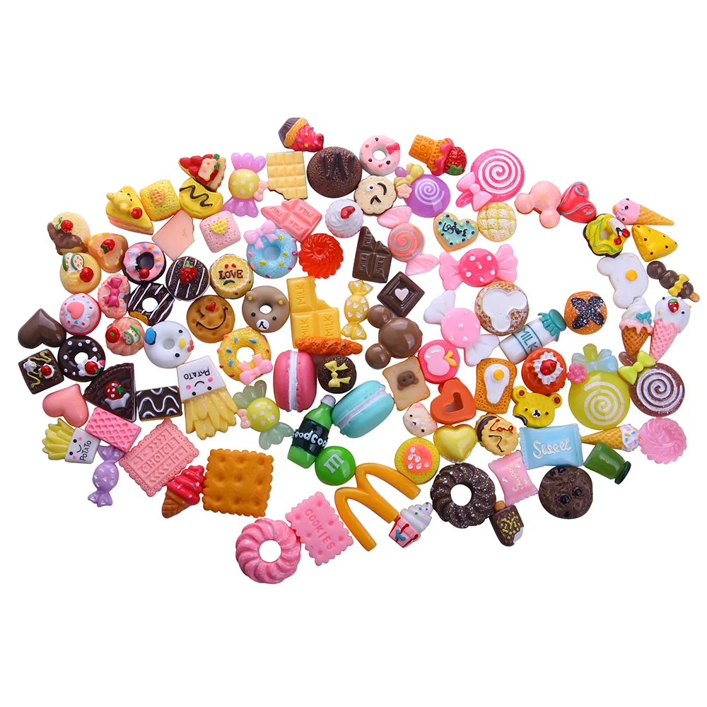 100Pcs/Lot 1/12 Mini Fine Food Cakes Donuts Candy Biscuit Fit 18 Inch Girl&43 CM Baby&14.5'' Wellie Wishers Doll Accessories