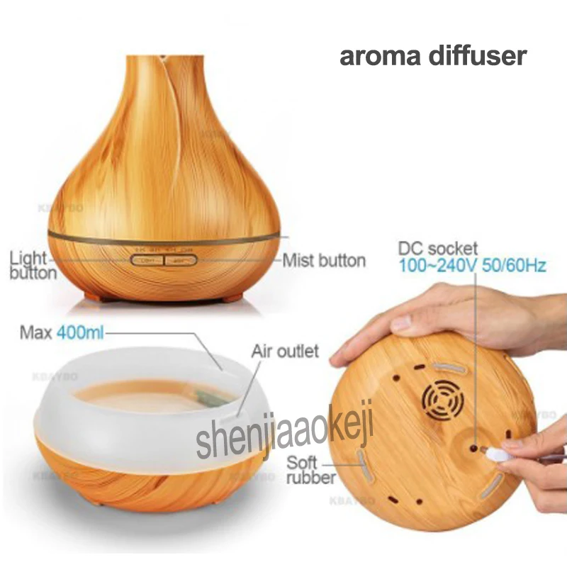 1 Máy Tính Gia Dụng Máy Xông Tinh Dầu Tinh Máy Khuếch Tán Tinh Dầu Siêu Âm Thanh Máy Tạo Độ Ẩm Không Khí Có Điều Khiển Từ Xa 400Ml 100-240V 12W