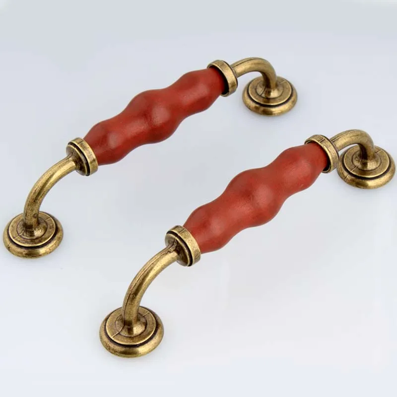 128mm American vintage style bronze kitchen cabinet cupboard door handles 5