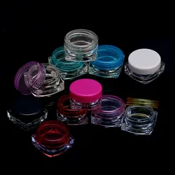 10 Stücke transparent kleinen platz flasche 5g Cosmetic Leere Glas Topf Lidschatten Lippenbalsam Gesichtscreme Probenbehälter