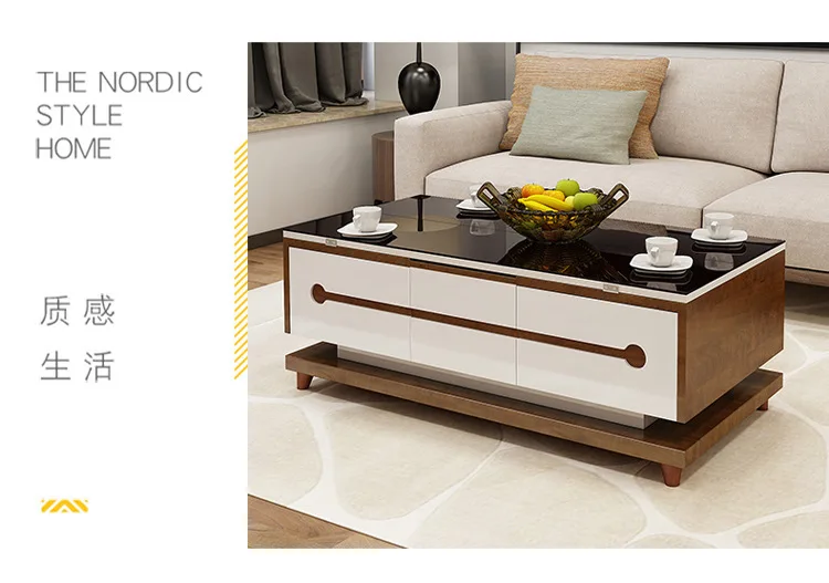 electric multifunction foldable Coffee Table Living Room liftable and lowerable minimalist rectangle mesas centro dining table