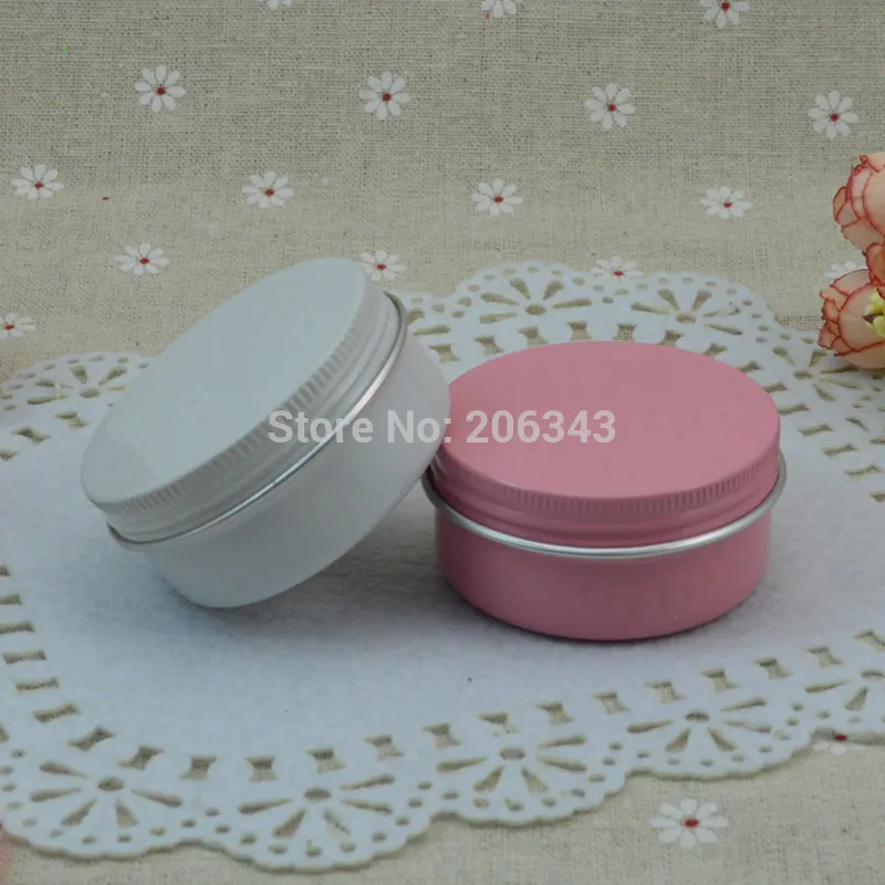 

50g white/pink aluminum cream bottle,cosmetic container,eyeshadow container,cream jar,Cosmetic Jar,Cosmetic Packaging