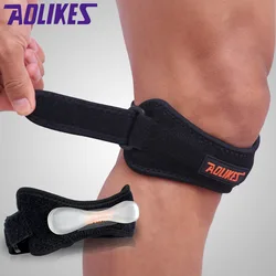 1PCS Adjustable Jumpers's Knee Strap Patellar Tendon Band Knee Support Brace Silicone Pads Fit Running for basketball Sport