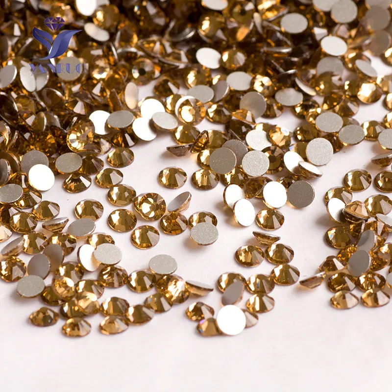 YANRUO 2058NoHF Alle Farbe SS16-SS30 Nicht Hot Fix Nähen Strass Glas Kristall 3D Nail art Strass Für Kleid Kleidung