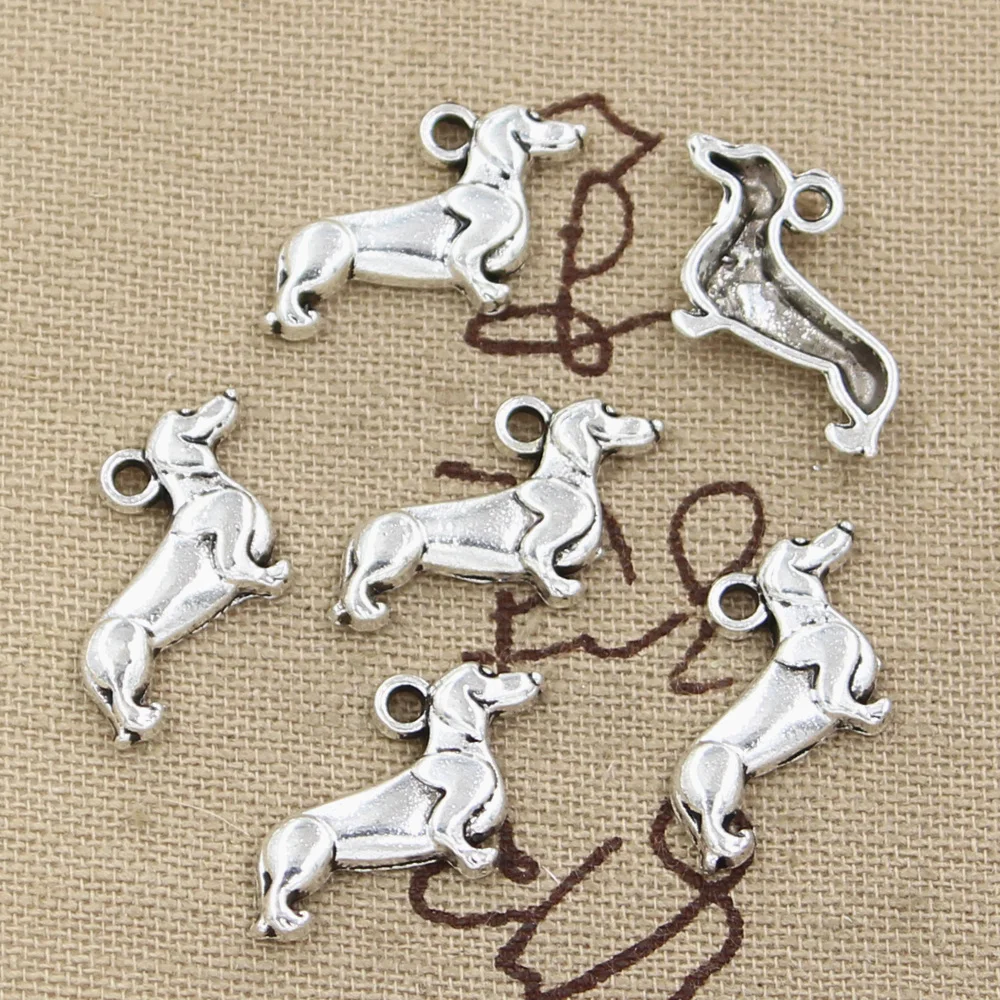 30pcs Charms Dog Dachshund 20x15mm Handmade Pendant Making fit,Vintage TibetanBronze,DIY For Bracelet Necklace